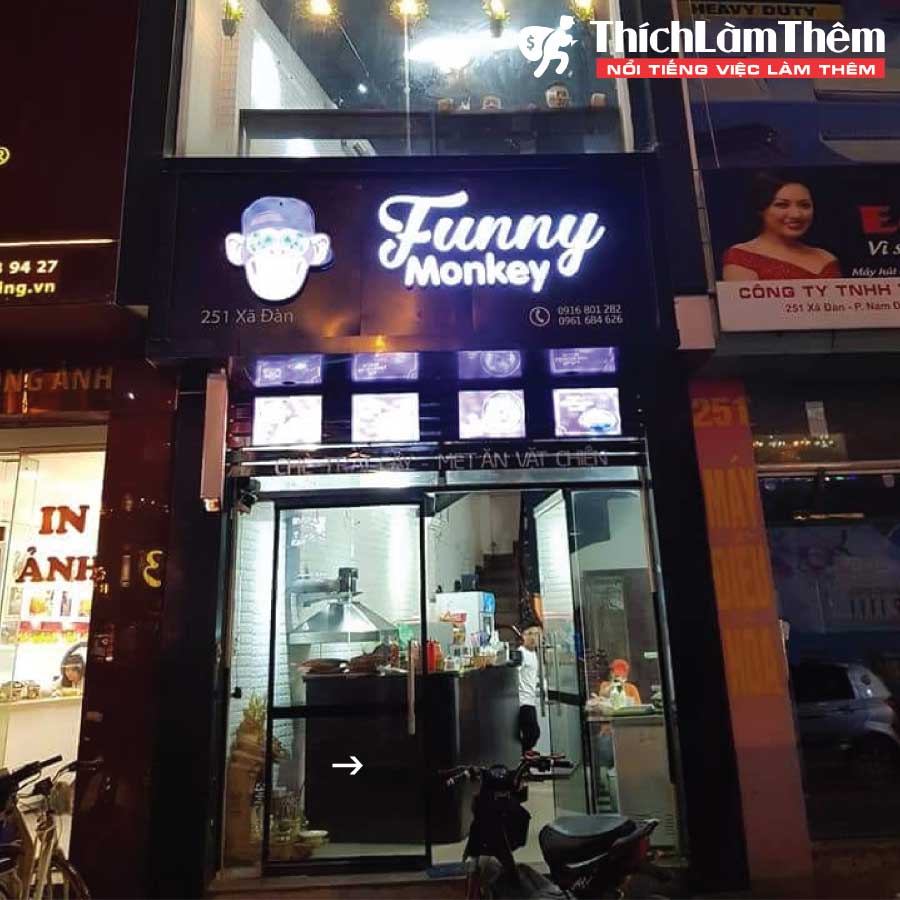 Tuyển nhân viên phục vụ, giao hàng , bán hàng – Cửa hàng Funny Monkey Tuyển nhân viên phục vụ, giao hàng , bán hàng – Cửa hàng Funny Monkey