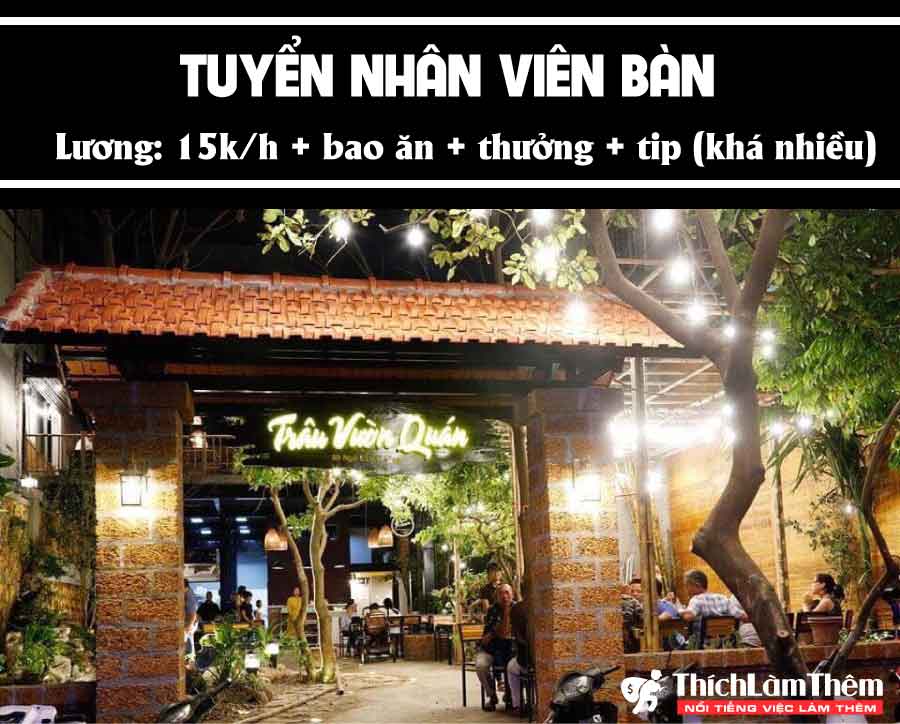Tuyển nhân viên phục vụ – Nhà hàng Trâu Vườn Quán Tuyển nhân viên phục vụ – Nhà hàng Trâu Vườn Quán