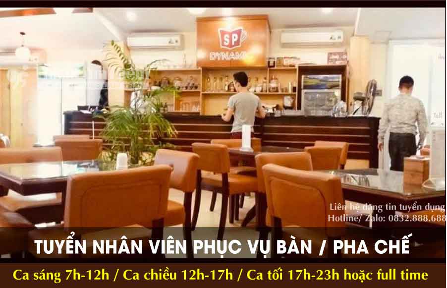 Tuyển nhân viên pha chế, phục vụ bàn – Dynamic Cafe Tuyển nhân viên pha chế, phục vụ bàn – Dynamic Cafe