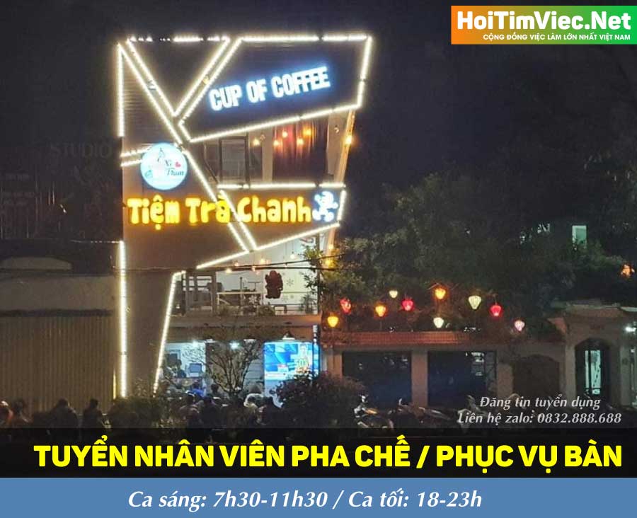 Tuyển nhân viên pha chế, phục vụ – trà chanh Xì trum Tuyển nhân viên pha chế, phục vụ – trà chanh Xì trum