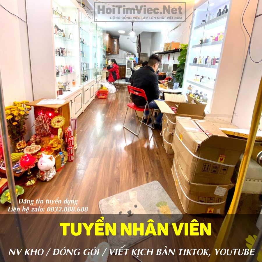 Tuyển nhân viên đóng hàng, content và nhân viên kho - Cửa hàng nước hoa