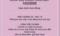 Tuyển nhân viên tư vấn bán hàng – Shop Lâm Anh care Tuyển nhân viên tư vấn bán hàng – Shop Lâm Anh care