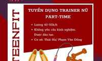 Tuyển nhân viên nữ trainer – Chương trình TeenFit – Thể Chất Thiếu Niên Tuyển nhân viên nữ trainer – Chương trình TeenFit – Thể Chất Thiếu Niên