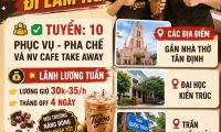 Tuyển nhân viên phục vụ cafe, nhân viên rót rượu