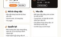 Tuyển nhân viên bán hàng parttime