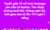 Tuyển nhân viên trực page chốt đơn – Công ty online Tuyển nhân viên trực page chốt đơn – Công ty online