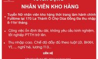 Tuyển nhân viên kho hàng thời trang Tuyển nhân viên kho hàng thời trang