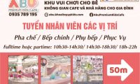 Tuyển nhân phục vụ, pha chế, bếp parttime, fulltime Tuyển nhân phục vụ, pha chế, bếp parttime, fulltime