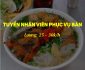 Tuyển nhân viên phục vụ bàn lương cao Tuyển nhân viên phục vụ bàn lương cao