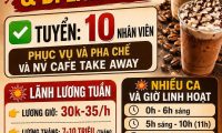 Tuyển nhân viên phục vụ cafe parttime