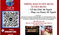 Tuyển nhân viên lễ tân, pha chế, phục vụ bàn Tuyển nhân viên lễ tân, pha chế, phục vụ bàn