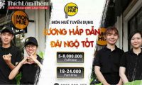 Tuyển nhân viên phục vụ, tiếp thực, thu ngân, pha chế, tạp vụ – Hệ thống Món Huế Tuyển nhân viên phục vụ, tiếp thực, thu ngân, pha chế, tạp vụ – Hệ thống Món Huế