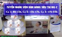 Tuyển nhân viên bán hàng theo ca – Siêu thị Big C Thăng Long Tuyển nhân viên bán hàng theo ca – Siêu thị Big C Thăng Long