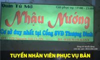 Tuyển nhân viên phục vụ bàn – Nhậu nướng Tú Mỡ Tuyển nhân viên phục vụ bàn – Nhậu nướng Tú Mỡ