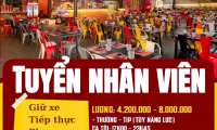 Tuyển nhân viên phục vụ, tiếp thực, giữ xe