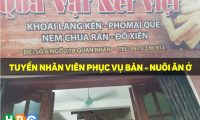 Tuyển nhân viên phục vụ quán ăn vặt – Nuôi ăn ở miễn phí Tuyển nhân viên phục vụ quán ăn vặt – Nuôi ăn ở miễn phí