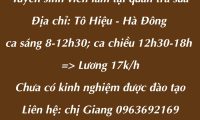 Tuyển nhân viên phục vụ – Tiêm Trà Sữa Tuyển nhân viên phục vụ – Tiêm Trà Sữa