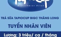Tuyển nhân viên bán hàng – Quầy Trà sữa Tapiocup BigC Thăng Long Tuyển nhân viên bán hàng – Quầy Trà sữa Tapiocup BigC Thăng Long