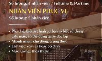 Tuyển nhân viên phục vụ, pha chế – S’Story Coffee